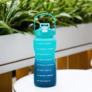 2L Large Capacity Sports Water Bottle with Dual Drinking Nozzles & Phone Stand - Portable, Leakproof for Gym, Fitness & Cycling