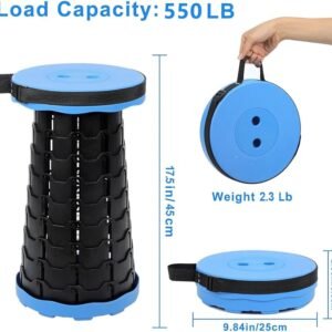 Portable Retractable Folding Stool, Collapsible Telescoping Lightweight Simple Camping Stools